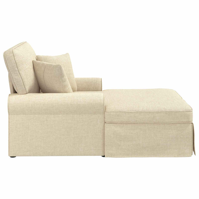 Chaise Lounge cu fustă cu pernă Crem 91 x 157 x 91 cm țesătură - WALTI WALTI