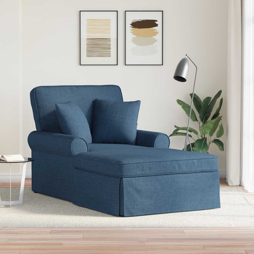 Chaise Lounge cu fustă albastru 91 x 157 x 91 cm țesătură - WALTI WALTI