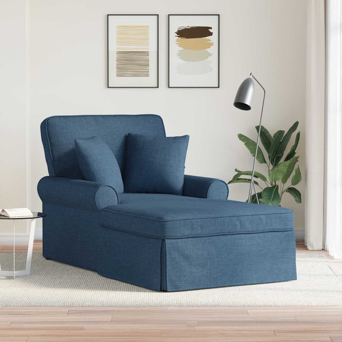 Chaise Lounge cu fustă albastru 91 x 157 x 91 cm țesătură - WALTI WALTI