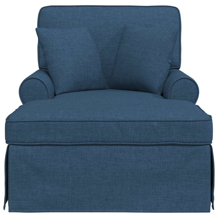 Chaise Lounge cu fustă albastru 91 x 157 x 91 cm țesătură - WALTI WALTI