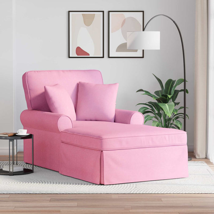 Chaise Lounge cu fustă cu pernă Roz 91 x 157 x 91 cm țesătură - WALTI WALTI