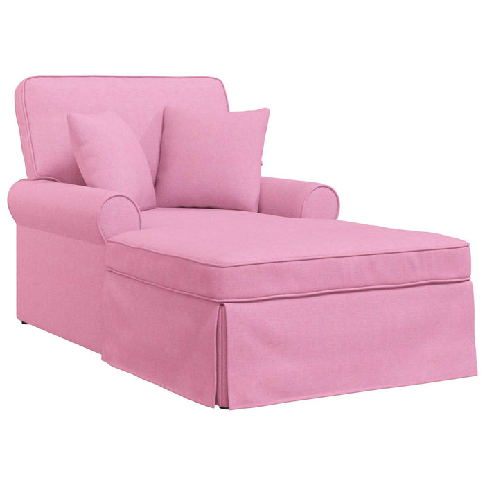 Chaise Lounge cu fustă cu pernă Roz 91 x 157 x 91 cm țesătură - WALTI WALTI