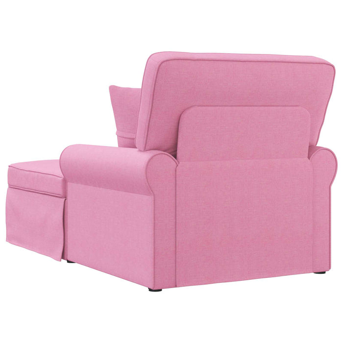 Chaise Lounge cu fustă cu pernă Roz 91 x 157 x 91 cm țesătură - WALTI WALTI