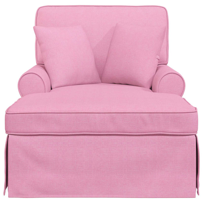 Chaise Lounge cu fustă cu pernă Roz 91 x 157 x 91 cm țesătură - WALTI WALTI