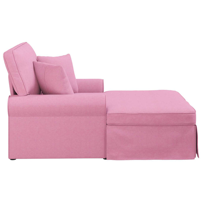 Chaise Lounge cu fustă cu pernă Roz 91 x 157 x 91 cm țesătură - WALTI WALTI
