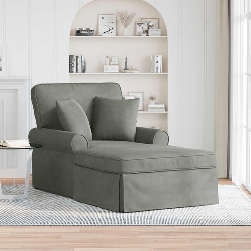 Chaise Lounge cu fustă 3 pcs Gri deschis Țesătură din corduroy - WALTI WALTI