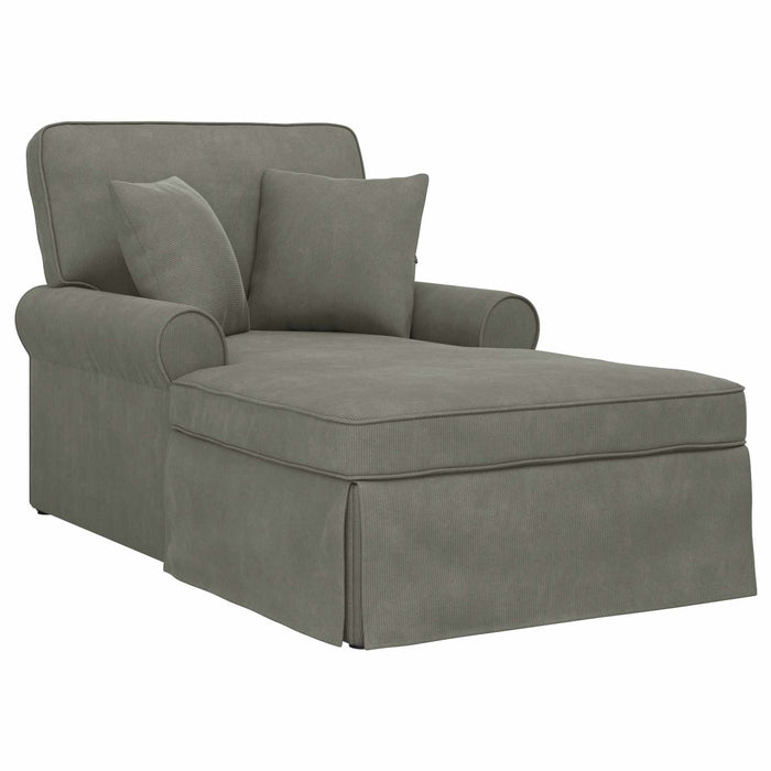 Chaise Lounge cu fustă 3 pcs Gri deschis Țesătură din corduroy - WALTI WALTI