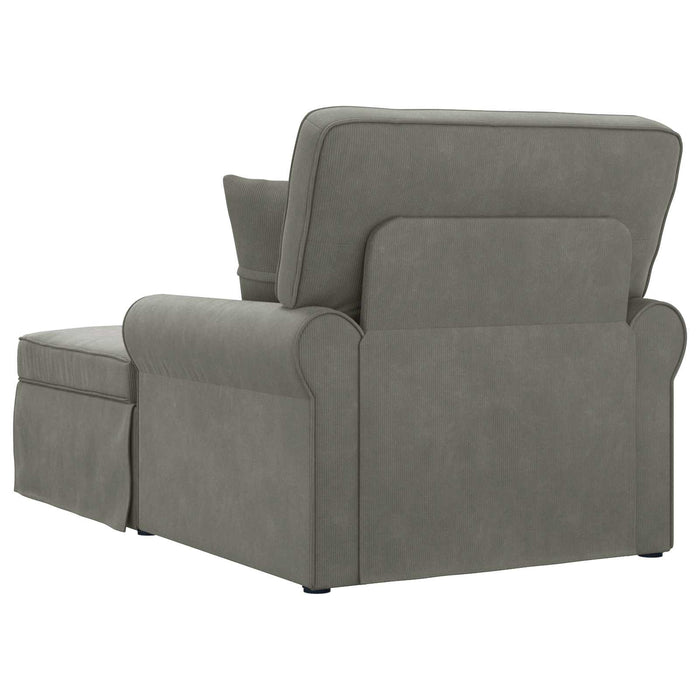 Chaise Lounge cu fustă 3 pcs Gri deschis Țesătură din corduroy - WALTI WALTI
