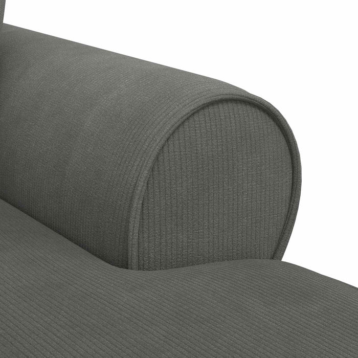 Chaise Lounge cu fustă 3 pcs Gri închis Țesătură din corduroy - WALTI WALTI