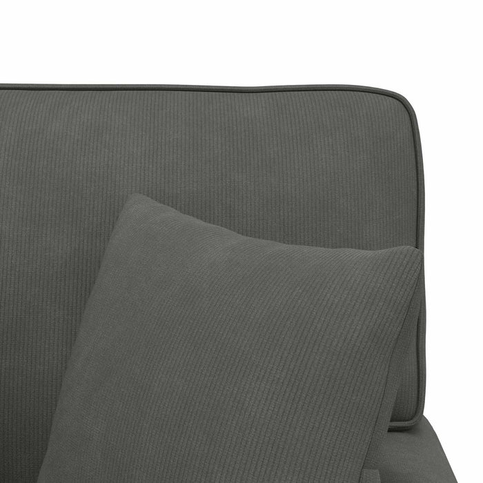 Chaise Lounge cu fustă 3 pcs Gri închis Țesătură din corduroy - WALTI WALTI