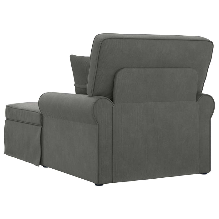 Chaise Lounge cu fustă 3 pcs Gri închis Țesătură din corduroy - WALTI WALTI