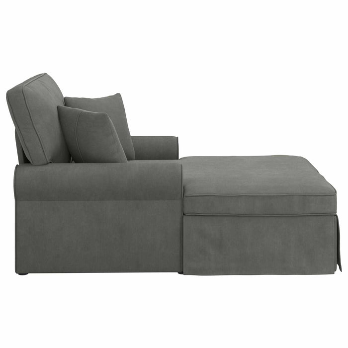 Chaise Lounge cu fustă 3 pcs Gri închis Țesătură din corduroy - WALTI WALTI