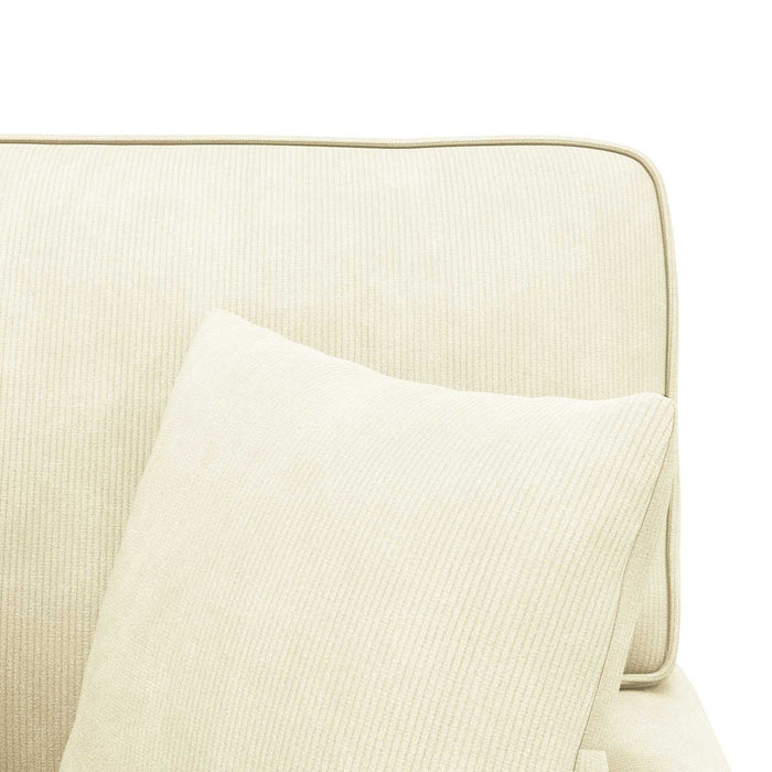 Chaise Lounge cu fustă 3 pcs Crem Țesătură din corduroy - WALTI WALTI
