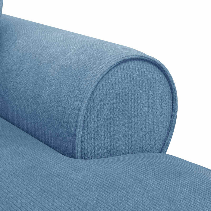 Chaise Lounge cu fustă 3 pcs albastru Țesătură din corduroy - WALTI WALTI