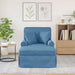 Chaise Lounge cu fustă 3 pcs albastru Țesătură din corduroy - WALTI WALTI