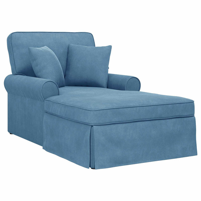 Chaise Lounge cu fustă 3 pcs albastru Țesătură din corduroy - WALTI WALTI