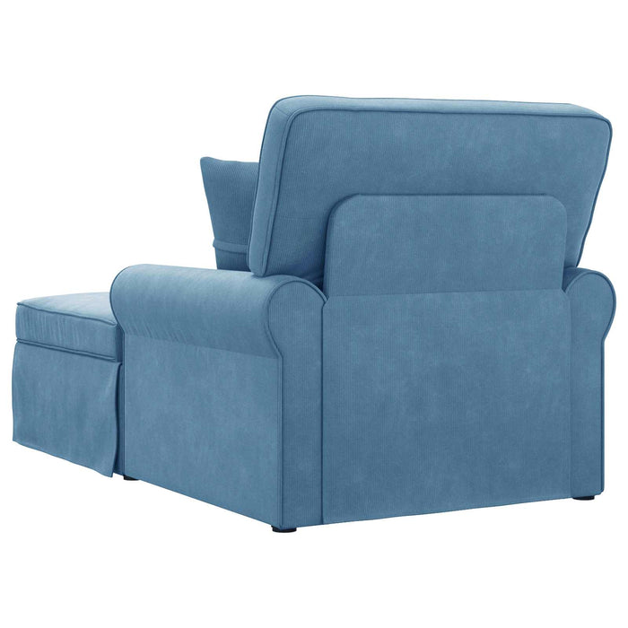Chaise Lounge cu fustă 3 pcs albastru Țesătură din corduroy - WALTI WALTI