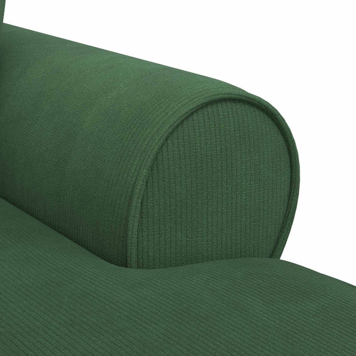 Chaise Lounge cu fustă 3 pcs Verde Junglă Țesătură din corduroy - WALTI WALTI