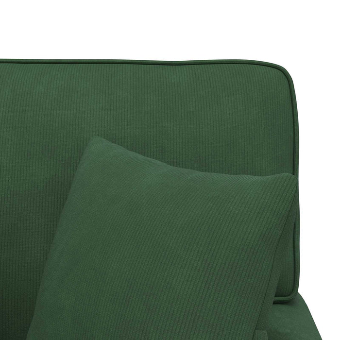 Chaise Lounge cu fustă 3 pcs Verde Junglă Țesătură din corduroy - WALTI WALTI