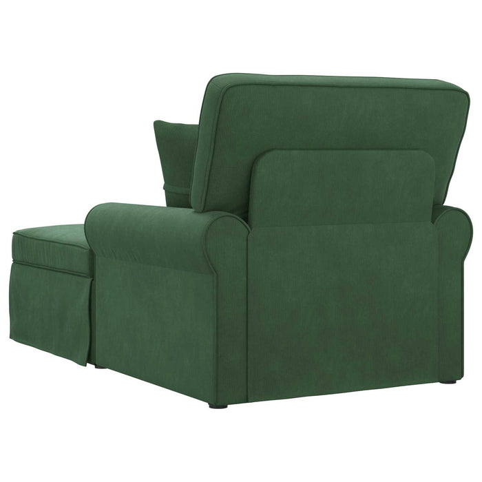 Chaise Lounge cu fustă 3 pcs Verde Junglă Țesătură din corduroy - WALTI WALTI