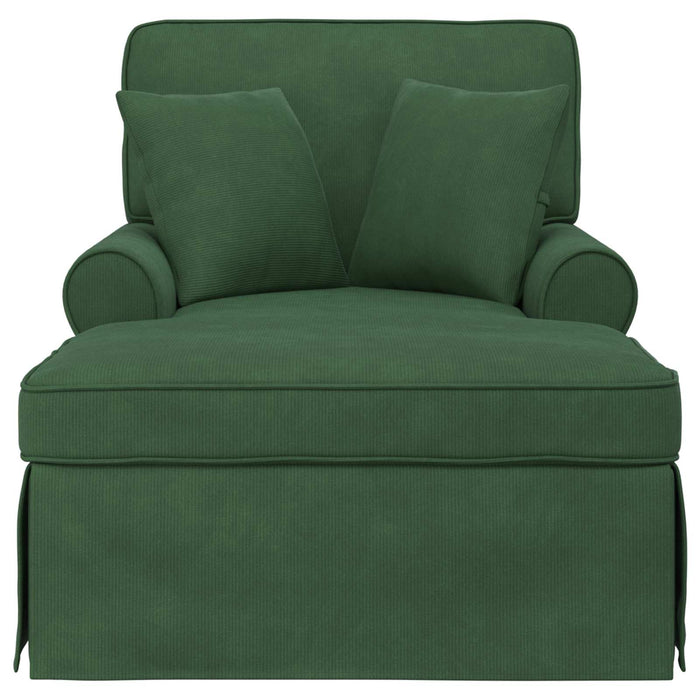 Chaise Lounge cu fustă 3 pcs Verde Junglă Țesătură din corduroy - WALTI WALTI