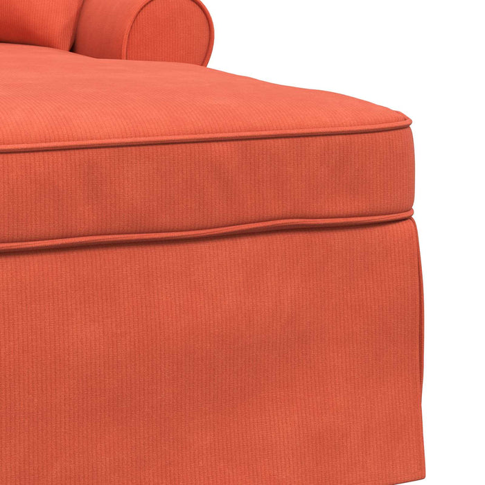 Chaise Lounge cu fustă cu pernă cu pernă 3 pcs Roșu portocalie - WALTI WALTI