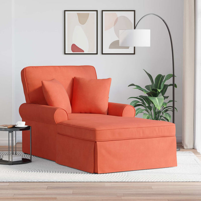 Chaise Lounge cu fustă cu pernă cu pernă 3 pcs Roșu portocalie - WALTI WALTI