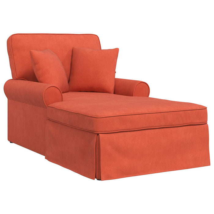 Chaise Lounge cu fustă cu pernă cu pernă 3 pcs Roșu portocalie - WALTI WALTI
