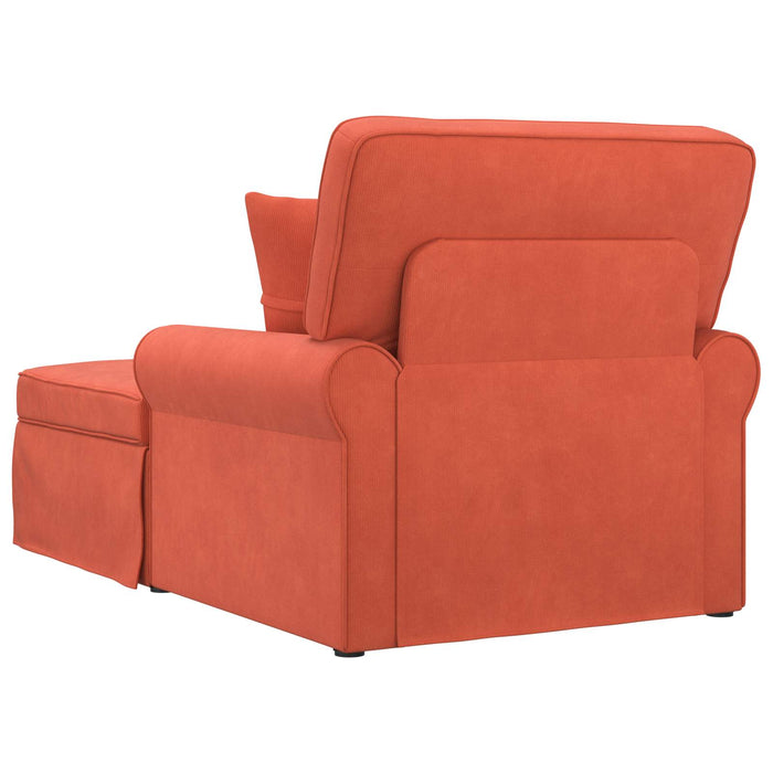 Chaise Lounge cu fustă cu pernă cu pernă 3 pcs Roșu portocalie - WALTI WALTI