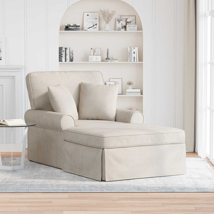 Chaise Lounge cu fustă cu pernă Crem 157 x 91 x 91 cm ARES WALTI