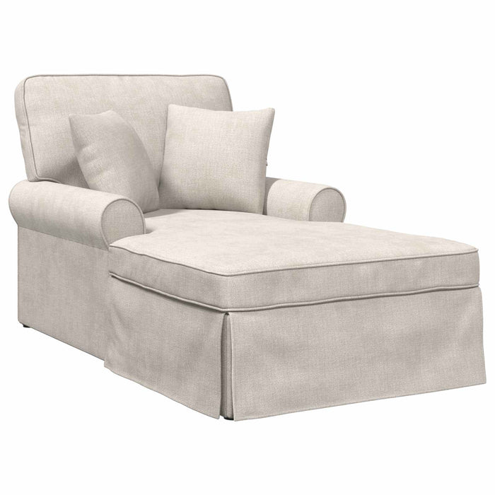 Chaise Lounge cu fustă cu pernă Crem 157 x 91 x 91 cm ARES WALTI