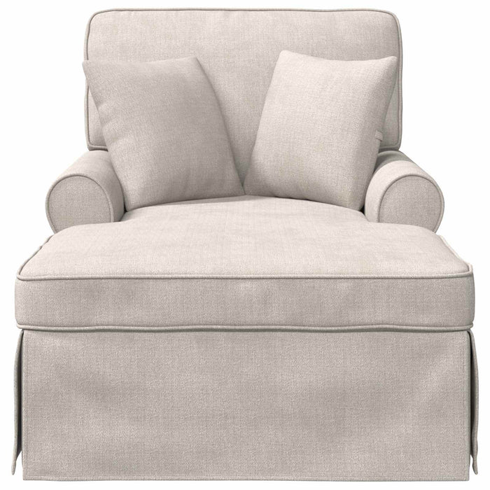 Chaise Lounge cu fustă cu pernă Crem 157 x 91 x 91 cm ARES WALTI
