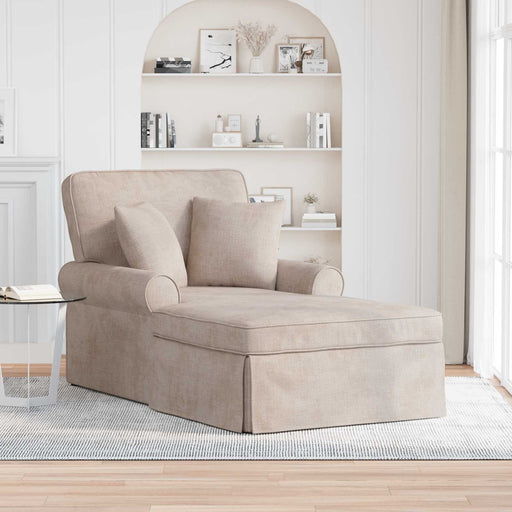Chaise Lounge cu fustă cu pernă Bej 157 x 91 x 91 cm ARES - WALTI WALTI
