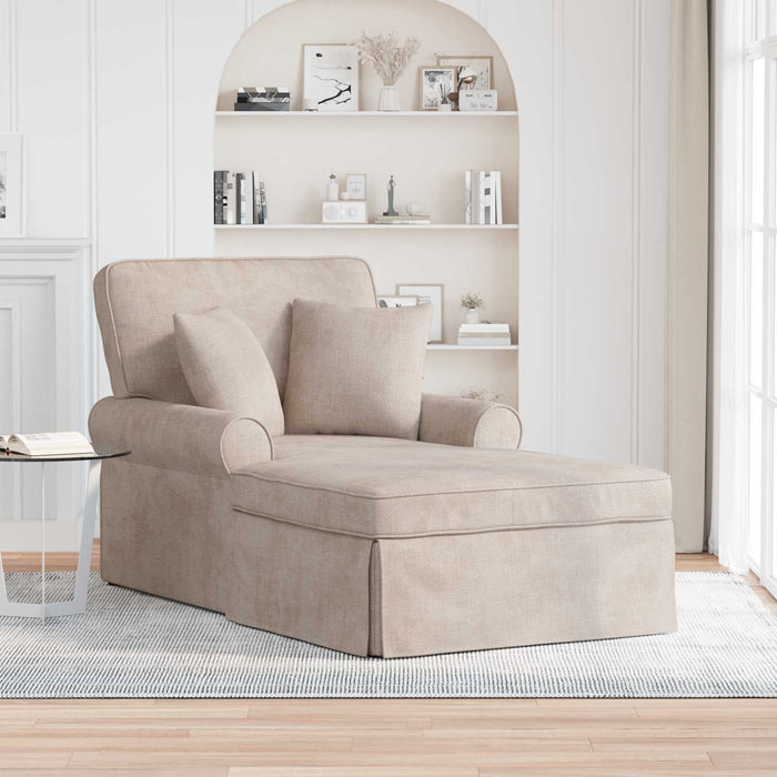 Chaise Lounge cu fustă cu pernă Bej 157 x 91 x 91 cm ARES WALTI