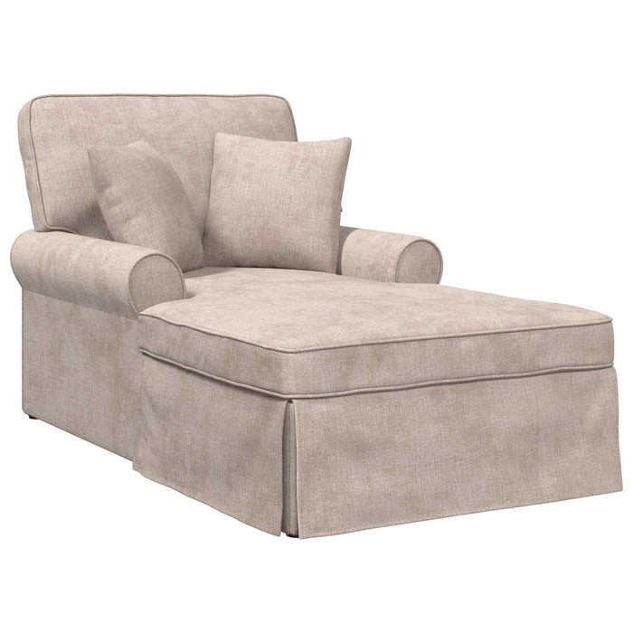 Chaise Lounge cu fustă cu pernă Bej 157 x 91 x 91 cm ARES WALTI