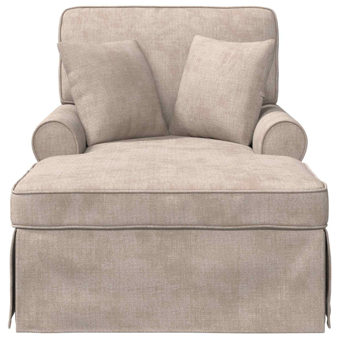Chaise Lounge cu fustă cu pernă Bej 157 x 91 x 91 cm ARES WALTI