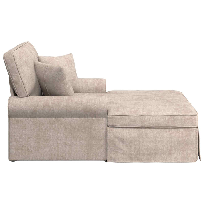Chaise Lounge cu fustă cu pernă Bej 157 x 91 x 91 cm ARES WALTI