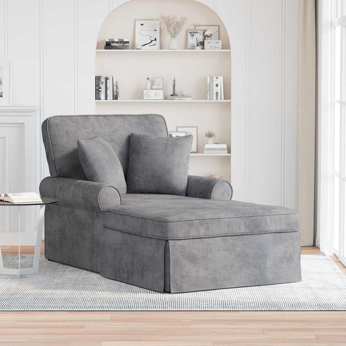 Chaise Lounge cu fustă Gri deschis 157 x 91 x 91 cm ARES WALTI