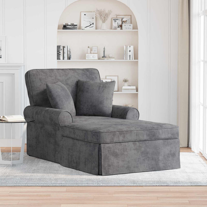 Chaise Lounge cu fustă Gri închis 157 x 91 x 91 cm ARES WALTI
