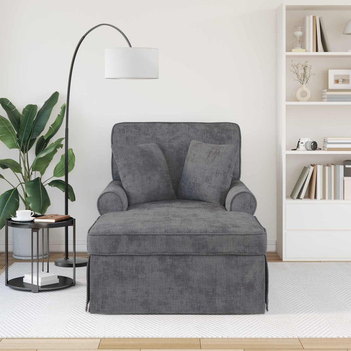 Chaise Lounge cu fustă Gri închis 157 x 91 x 91 cm ARES WALTI