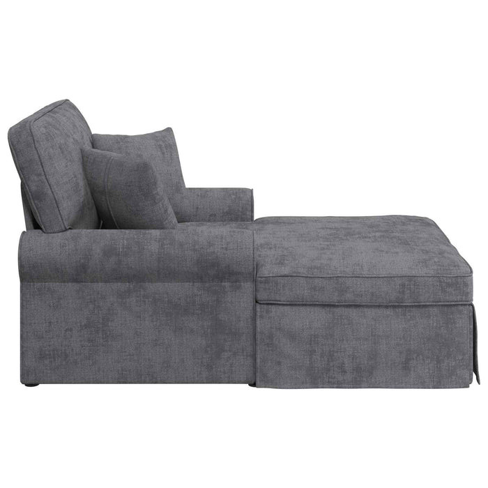 Chaise Lounge cu fustă Gri închis 157 x 91 x 91 cm ARES WALTI