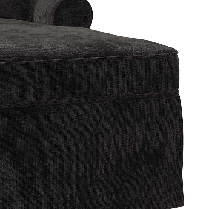Chaise Lounge cu fustă cu pernă Negru 157 x 91 x 91 cm ARES WALTI