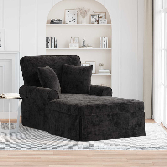 Chaise Lounge cu fustă cu pernă Negru 157 x 91 x 91 cm ARES WALTI