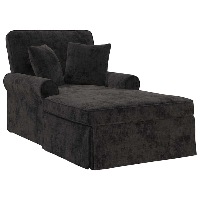 Chaise Lounge cu fustă cu pernă Negru 157 x 91 x 91 cm ARES WALTI