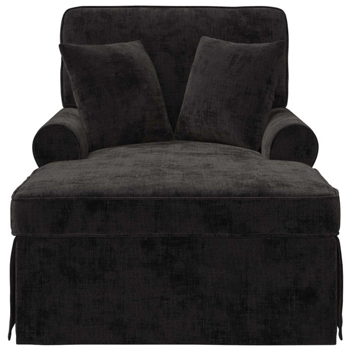 Chaise Lounge cu fustă cu pernă Negru 157 x 91 x 91 cm ARES WALTI