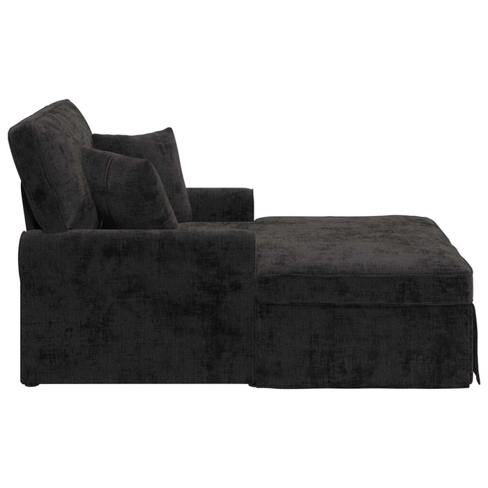 Chaise Lounge cu fustă cu pernă Negru 157 x 91 x 91 cm ARES WALTI