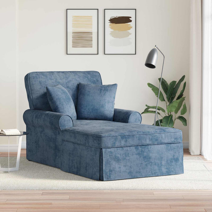 Chaise Lounge cu fustă cu pernă albastru 157 x 91 x 91 cm ARES WALTI
