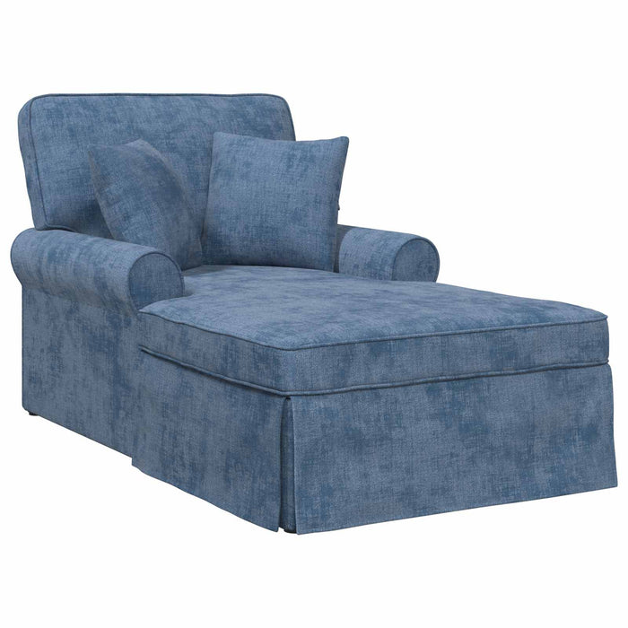 Chaise Lounge cu fustă cu pernă albastru 157 x 91 x 91 cm ARES WALTI