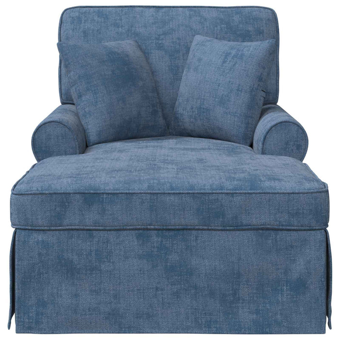 Chaise Lounge cu fustă cu pernă albastru 157 x 91 x 91 cm ARES WALTI