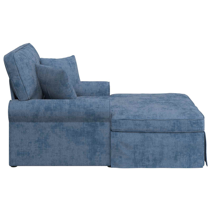 Chaise Lounge cu fustă cu pernă albastru 157 x 91 x 91 cm ARES WALTI
